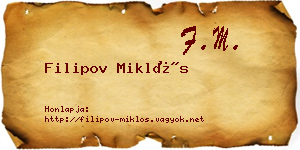 Filipov Miklós névjegykártya