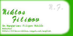 miklos filipov business card