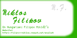 miklos filipov business card